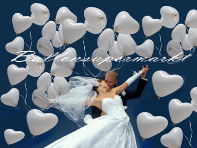 Luftballons Hochzeit, Herzluftballons Hochzeitspaar