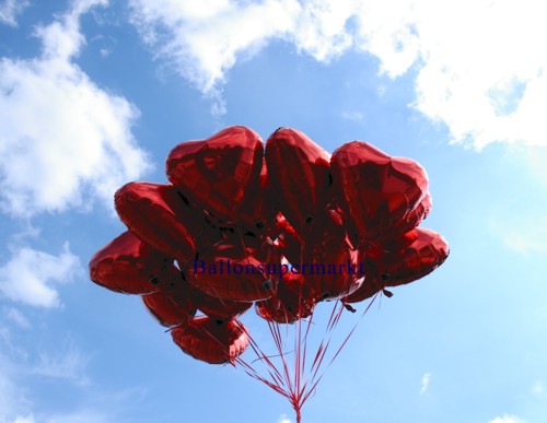 Luftballons Hochzeit: Herzballons aus Folie in Rot