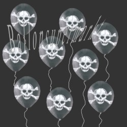 Luftballons mit Totenköpfe zu Halloween