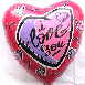 I love you Folienballon Heart: Liebe mit Herz