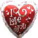 I love you Folienballon: Ich liebe dich
