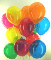 Luftballontraube Kristall, Kristallfarbene Luftballons