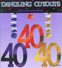 Geburtstag Dangling Cutouts, Dekoration zum 40. Geburtstag