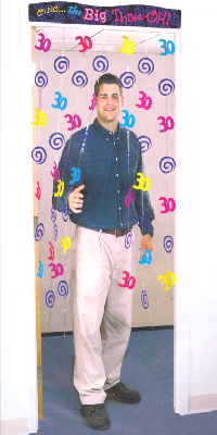 Doorway Curtain 30, Portaldekoration zum 30. Geburtstag