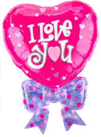 I LOVE YOU FLY, Luftballon aus Folie, Liebe