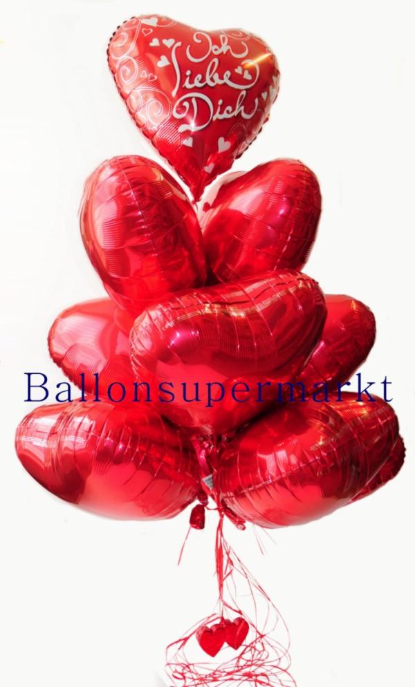 Schenken Sie Herzluftballons als Symbol der Liebe