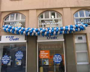 Ballondekoration Folienballons Eröffnung City Bank