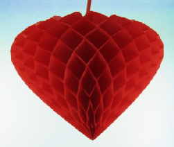 Hochzeitsdekoration Wabenherz Rot