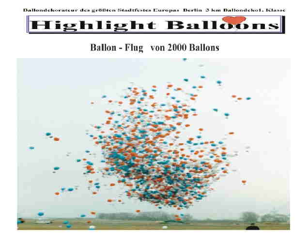 Ballonflug und Ballonflugwettbewerb, Luftballons steigen lassen, Ballonmassenstart