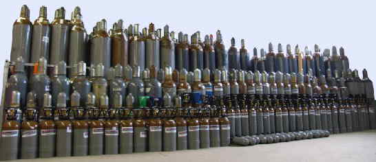 Ballongas Lager auswahl an umweltfreundlichen Ballongasflaschen