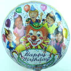 Clown singt Happy Birthday, Folienballon mit Musik