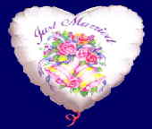 Hochzeit Just Married Folienballons mit Blumen