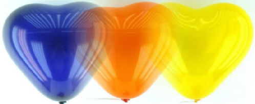 Latexherzen, Herzballons in schönen Farben