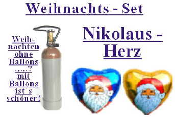 Weihnachts-Set Nikolausballons mit Helium