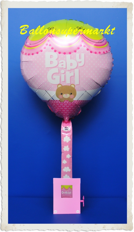 Babyparty Heissluftballon, Baby Girl, Mädchen, zu Geburt und Taufe