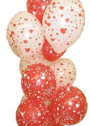 Ballondeko mit Latexluftballons zu Hochzeit und Liebe