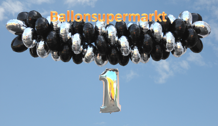 Ballondekoration aus Folienballons zum 1. Geburtstag