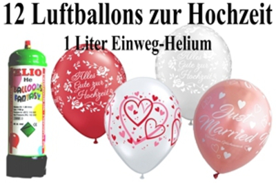 ballons helium sets hochzeit 1 liter helium