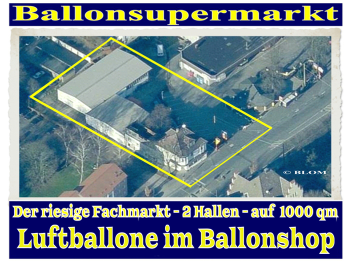 Luftballone im Ballonshop: Ballonsupermarkt, der riesige Fachmarkt auf 1000 Quadratmetern