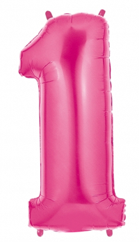 Großer Folienballon zum Geburtstag Zahl 1 in Pink
