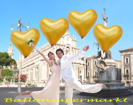 Große Goldene Herzluftballons zur Hochzeit