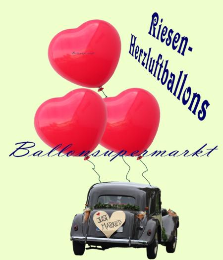 Riesen-Herzluftballons, 350er, am Hochzeitsauto