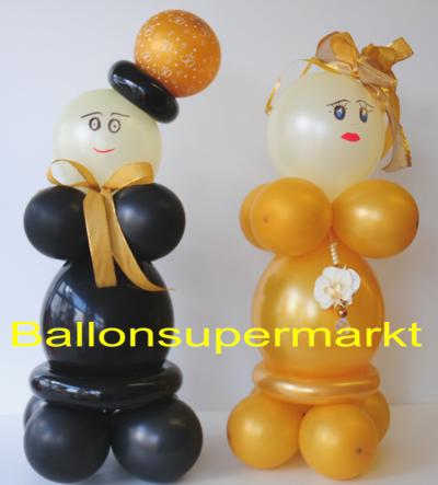Hochzeitspaar-aus-Ballons-Dekoration-Goldene-Hochzeit
