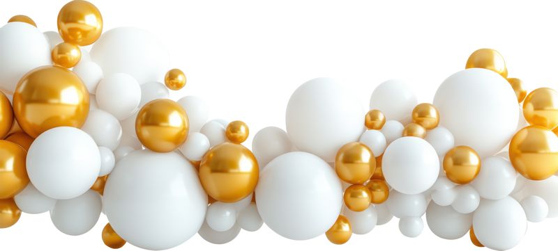 Luftballongirlande weiß-gold