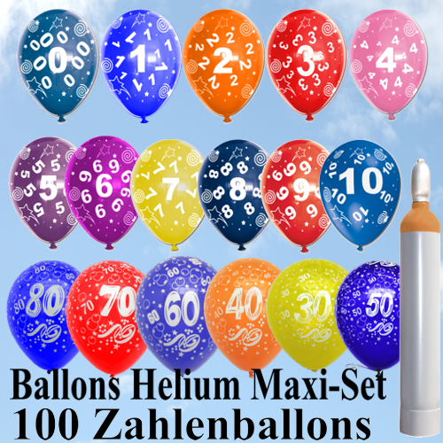 Luftballons-Zahlen-Helium-Set-100-Luftballons-Geburtstagsballons