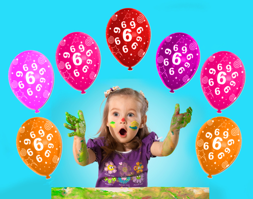 Luftballons mit Zahlen zum Kindergeburtstag