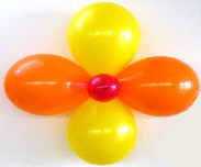 Luftballons 5er Blume und 1 Luftballon in 12 cm