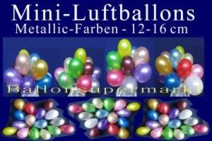 Luftballons 12 cm in Metallikfarben, Metallic-Luftballons-Mini