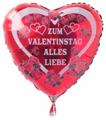 Zum Valentinstag Alles Liebe, Ballon mit Helium