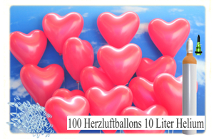 ballons helium set 100 rote herzluftballons mit 10 liter ballongas helium