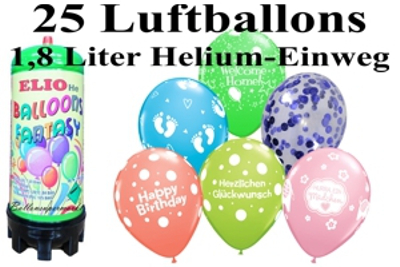 ballons helium sets verschiedene anlässe 1,8 liter helium
