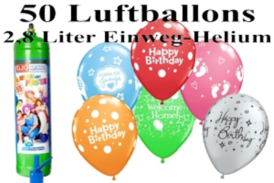 ballons helium sets luftballons verschiedene anlässe 2,8 liter helium einweg