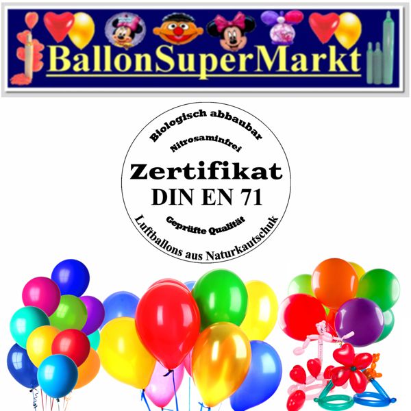 Ballonsupermarkt Luftballons mit Zertifikat und Gütesiegel