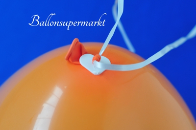 Ballonverschluss mit Band am Latexballon
