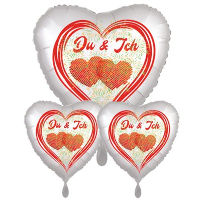 DU & Ich Feuerwerk der Herzen. Helium-Ballon-Bouquet zum Valentinstag