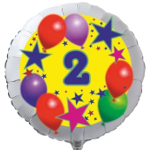 Folienballon Geburtstag Zahl 2