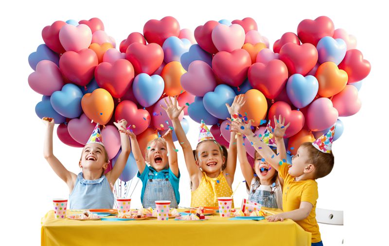 Kindergeburtstag Mädchen Herzluftballons