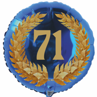 Geburtstagsballon Zahl 71, Luftballon aus Folie zum 71. Geburtstag