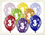 Geburtstagsballons Zahlo 3