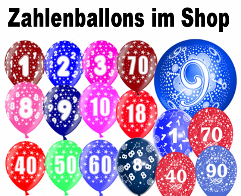 Luftballons mit Zahlen