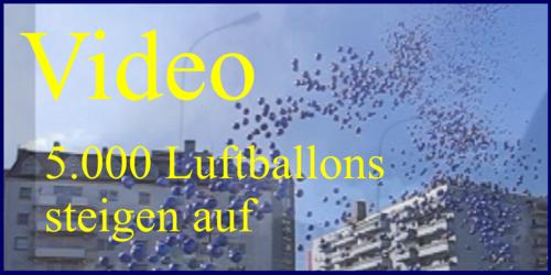 Video: Ballonaufstieg vom Ballonsupermarkt. Fünftausend Ballons steigen zum Ballonmassenstart mit Helium auf