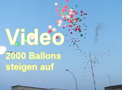 Video: Luftballons vom Ballonsupermarkt: 2000 steigen mit Helium auf